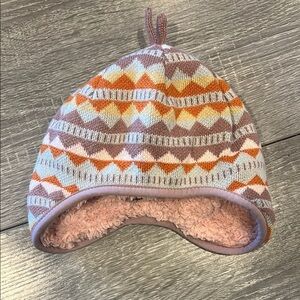 Patagonia Reversible Orange, Purple and Pink Fleece Lined Hat